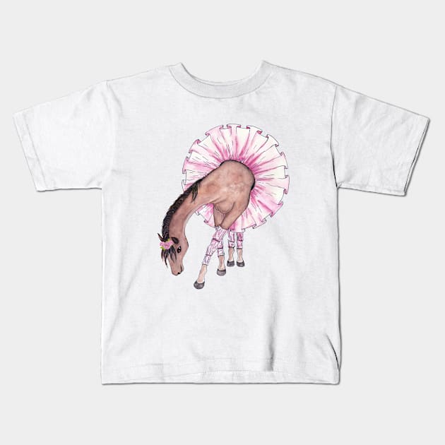 Ballerina Horse Kids T-Shirt by Designs by Ira